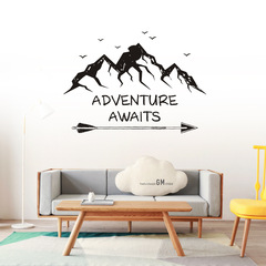 Factory Cross-border Supply New Big Mountain Sea Eagle Arrow Wall Sticker Removable Living Room Bedroom Wall Sticker Decorative Painting Wholesale