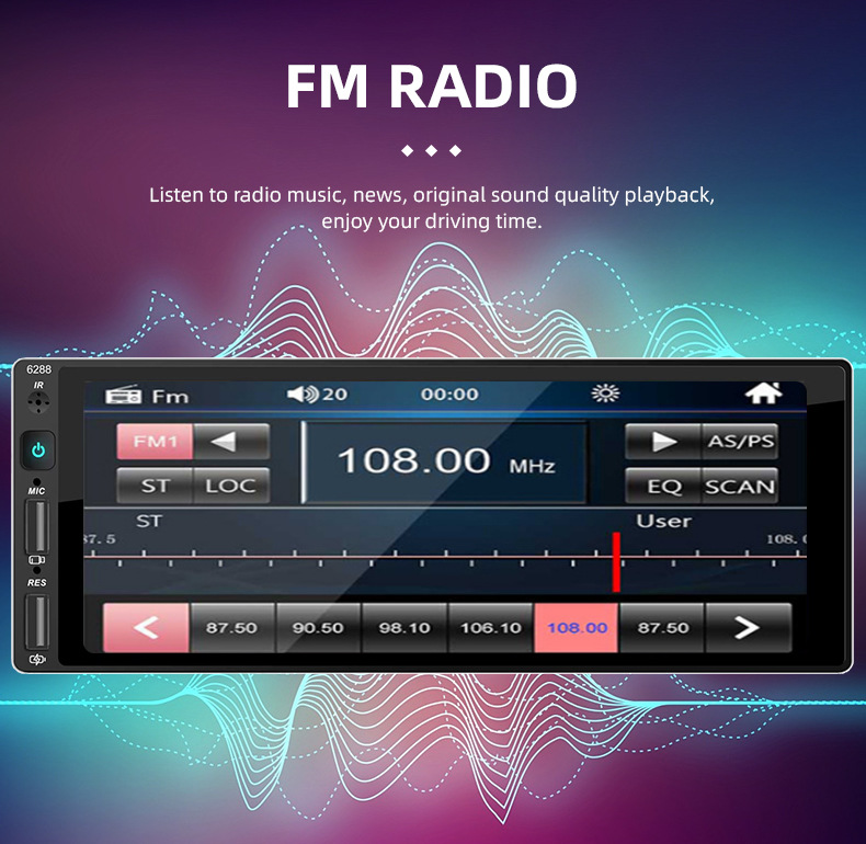 6.9inch Single-Din In-Car Mp5 Player with Navigation, Supports Carplay, Amap Navigation, High-Definition Central Control Large Screen