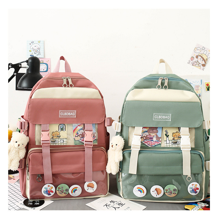 Wholesale Four-piece High Capacity Bear Doll Pendant Canvas Backpack Nihaojewelry display picture 43