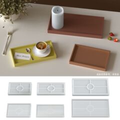 虞美人 水晶滴胶镜面树脂长方托盘摆件硅胶模具diy大中小盘子模具