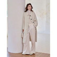 荣太骆驼绒羊毛高端单排扣双面呢大衣女2025冬季新款气质毛呢外套