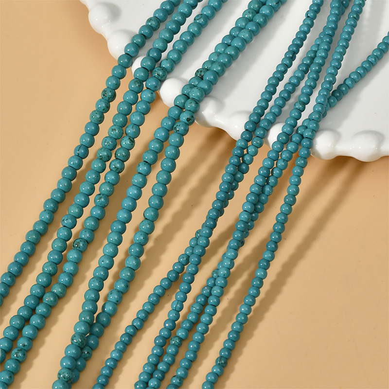 55g Weight Beads Jewelry Making Type DIY Jewelry Accessories Classification 100 PCS/Package Quantity turquoise Material Round Pattern Vacation, Simple Style Style 100 PCS/Package Turquoise Round DIY Jewelry Accessories Beads 10