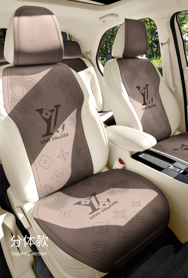 26 Types of Car-Specific Three-Piece Set of All-Season Suede Non-Slip Breathable Seat Covers for Driver, Passenger, and Rear Seats