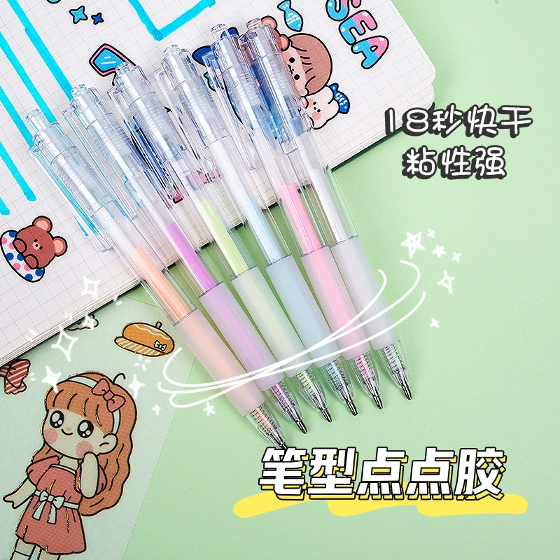 Клей-ручка Dot Glue Pen, клеящий стержень нажимной типа, быстрая сушка детская поделочная ручка, варианты MULTI‑COLOR