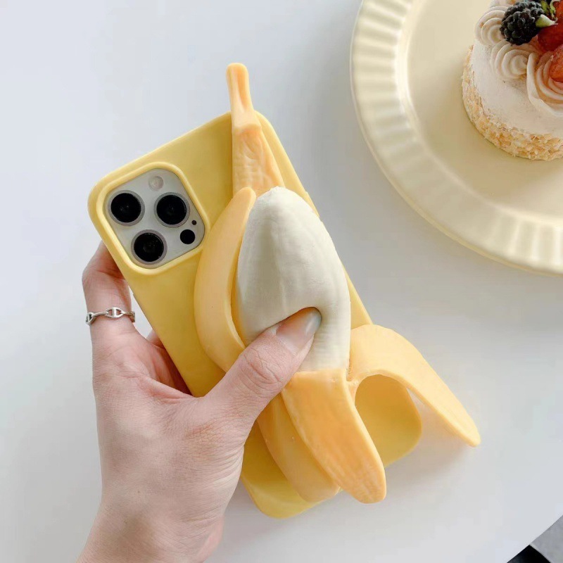 Suitable for Apple 15 Creative Mobile Phone Case Iphone13/16Pro Stereo Banana Pinch Music Decompression 12 Protective Cover Suitable for Apple 15 Creative Mobile Phone Case Iphone13/16Pro Stereo Banana Pinch Music Decompression 12 Protective Cover