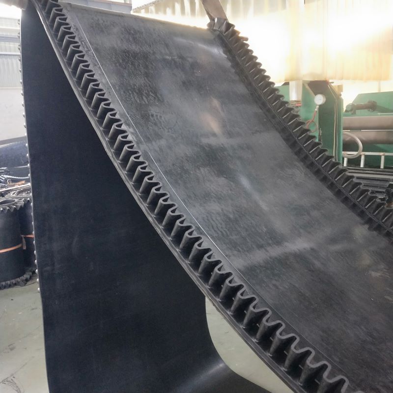 河北橡胶带批发 工业皮带挡边环形传送带  650尼龙煤炭裙边输送带