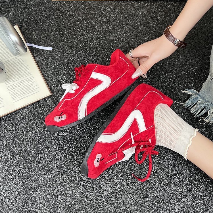 トレンディなレッドバレエレトロフォレストトレーニングシューズ女性のための 2025 新作春のファッション多用途スポーツとレジャースニーカー|undefined