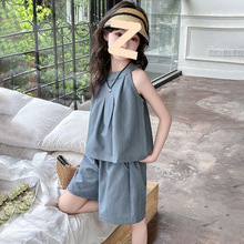 韩国女童夏款运动套装2025新款夏季中大儿童装夏装女孩短袖衣服潮