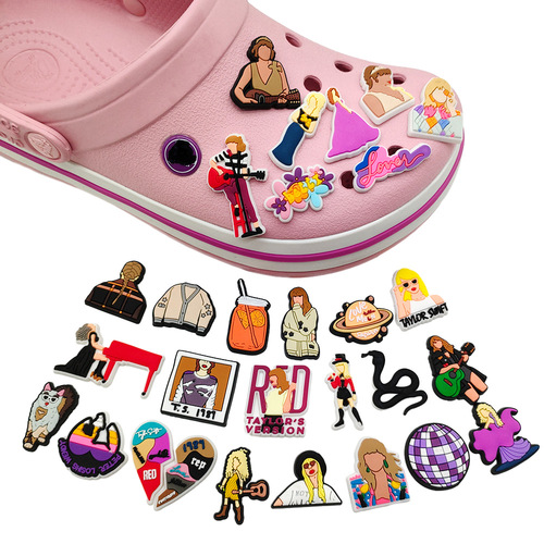 Singer Taylor Swift Series Croc Shoes Flower Shoe Buckle PVC Decorative Shoe Flower Buckle Croc