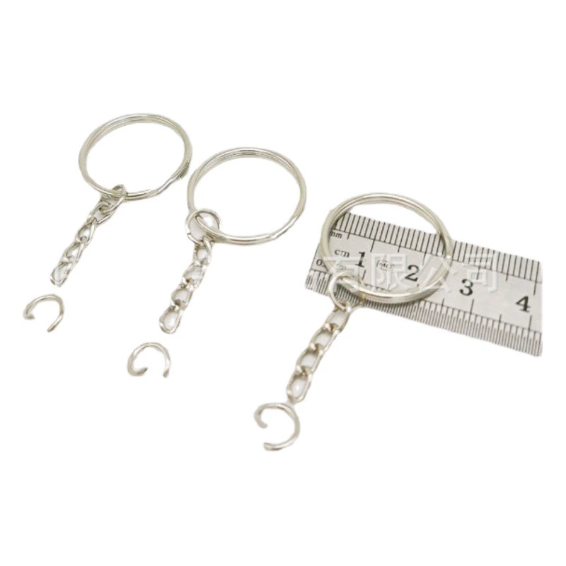 Производитель в наличии металлический брелок для ключей цепочка для ключей из нержавеющей стали DIY ручной работы 4-секционная цепочка овечий глаз пряжка с замком лобстера