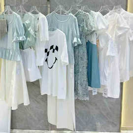 上海一线轻奢女装25夏木茜格连衣裙上衣裤裙专柜撤柜一手货源供应