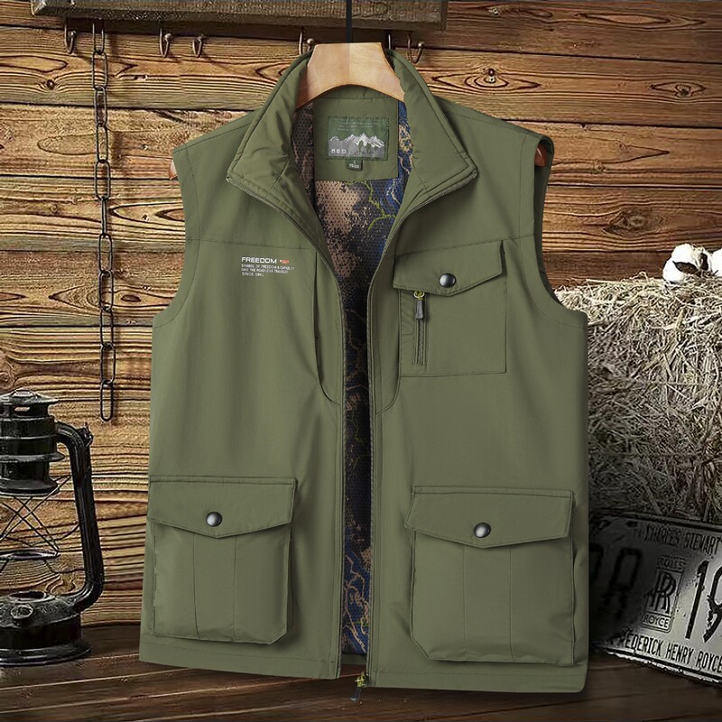 Summer Vest Men's Thin Casual Outdoor Workwear Multi-pocket Fishing Photography Sleeveless Waistcoat Cross-border Vest Vest