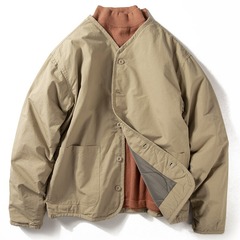 冬の日系ゆるい襟のない綿服コートcity boy工装保温ジャケットカップルvネックカーディガン上着ブーム