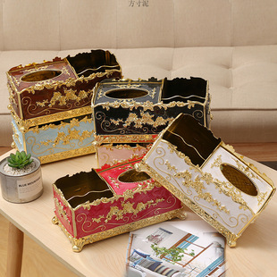 European-style paper box living room coffee table multi-function remote control storage box toothpick tube storage compartment paper box foreign trade