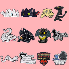 ドラゴンカートゥーンアニメーションブローチバッジ衣類バックパックジュエリーアクセサリーピン合金バッジクロスボーダー在庫あり