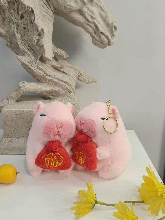 핑크 복주머니 카피바라