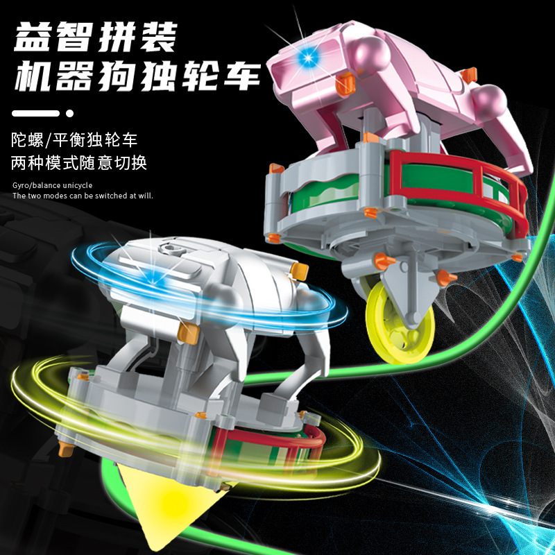 Cross border New products Wire-walking Tumbler wheelbarrow Disassembly and assembly track top Strange new Electric Toys