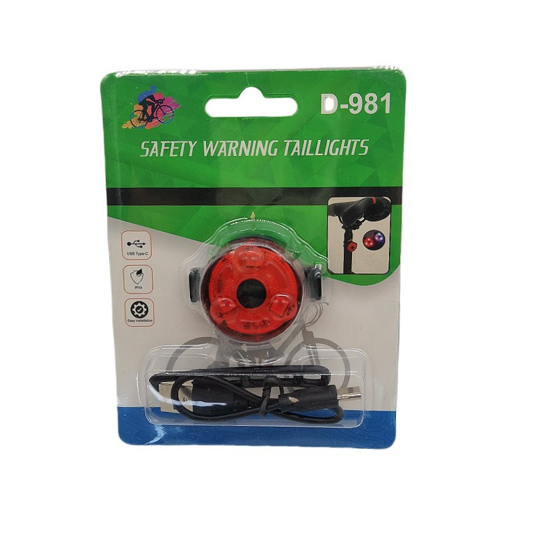 Luz trasera de bicicleta de montaña USB lámpara de carga lámpara de tubo lámpara de bicicleta de noche lámpara de aviso accesorios de equipo de viaje