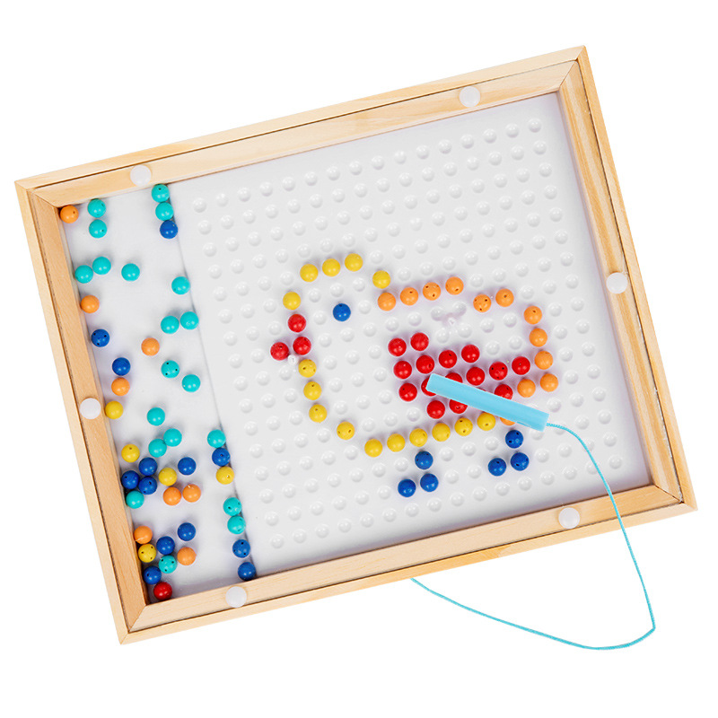 Juguetes educativos de madera para niños, iluminación para bebés, educación temprana, bolas, bloques de construcción, clips, cuentas, rompecabezas creativo magnético