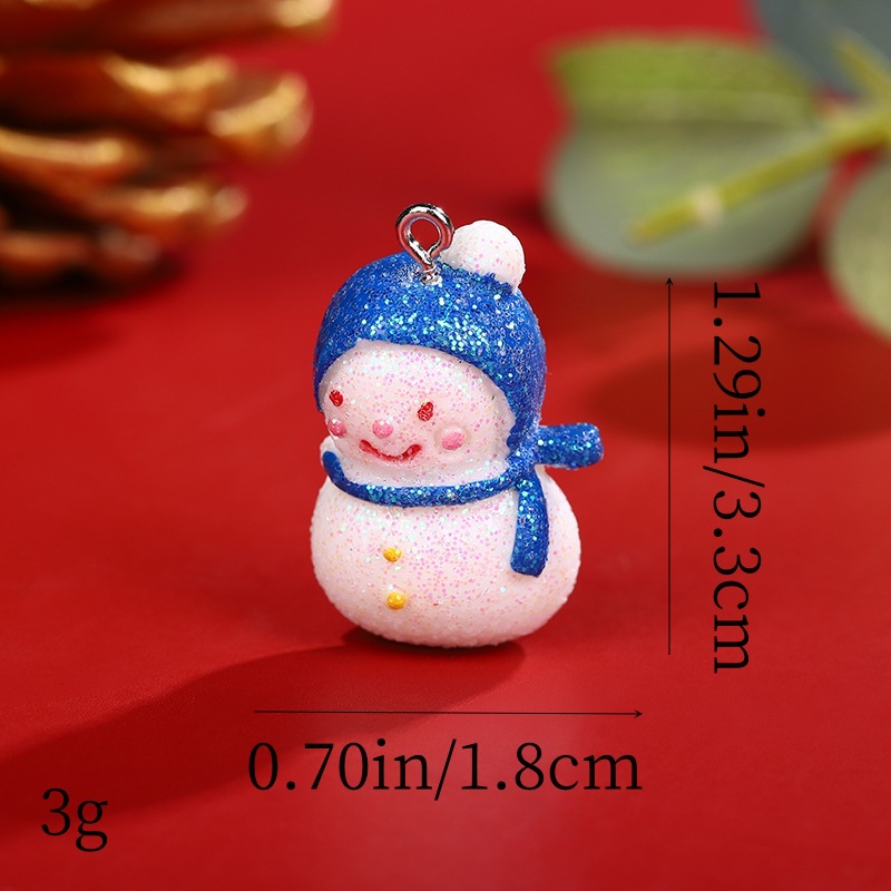 Colgante de resina navideña Muñeco de nieve de resina navideña colgante DIY accesorios de joyería Amazon suministro transfronterizo