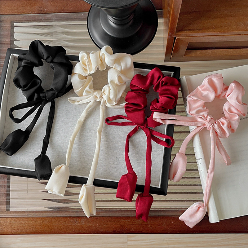 11g Weight Hair Tie Hair Accessories Type 1 Piece Quantity Holiday, Daily Occasion Solid Color, Flower Pattern Women's Gender Sweet, Simple Style Style Women's Sweet Simple Style Solid Color Flower Cloth Hair Tie 无