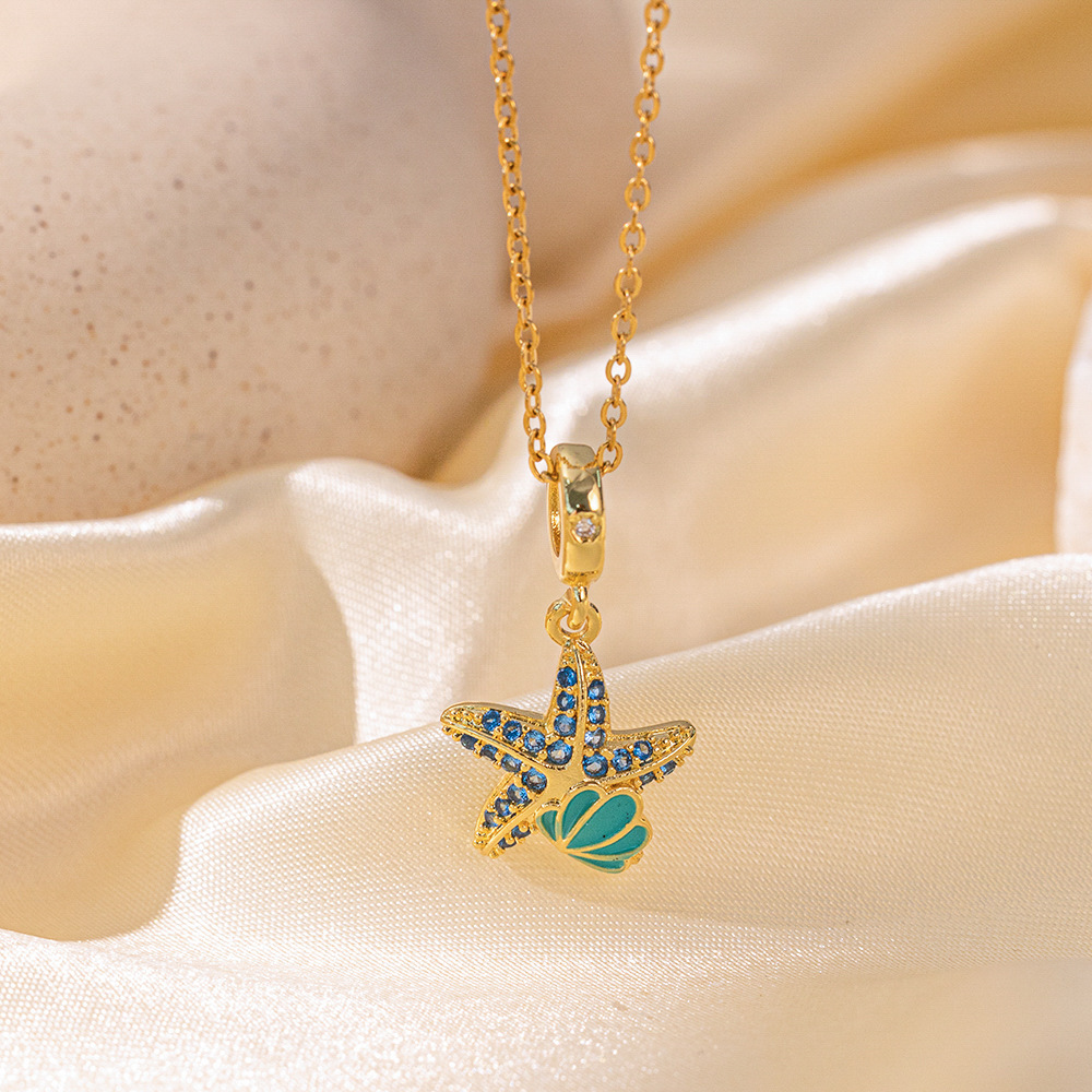 Women's Gender Titanium Steel Copper Plating Heart Shape Flower Bow Knot Pendant Necklace