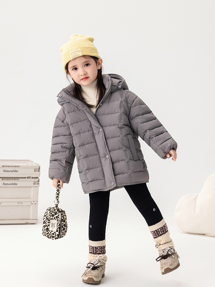 [en stock] nuevo estandarte nacional 90 chaqueta de plumón de color blanco para niños 2025 ropa de invierno nueva chaqueta de bebé media y larga