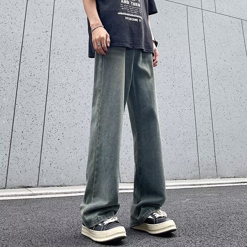 Old straight leg jeans for men in summer, thin, trendy, loose, wide legged, dad's casual long pants, trendy brand i_voghion.com