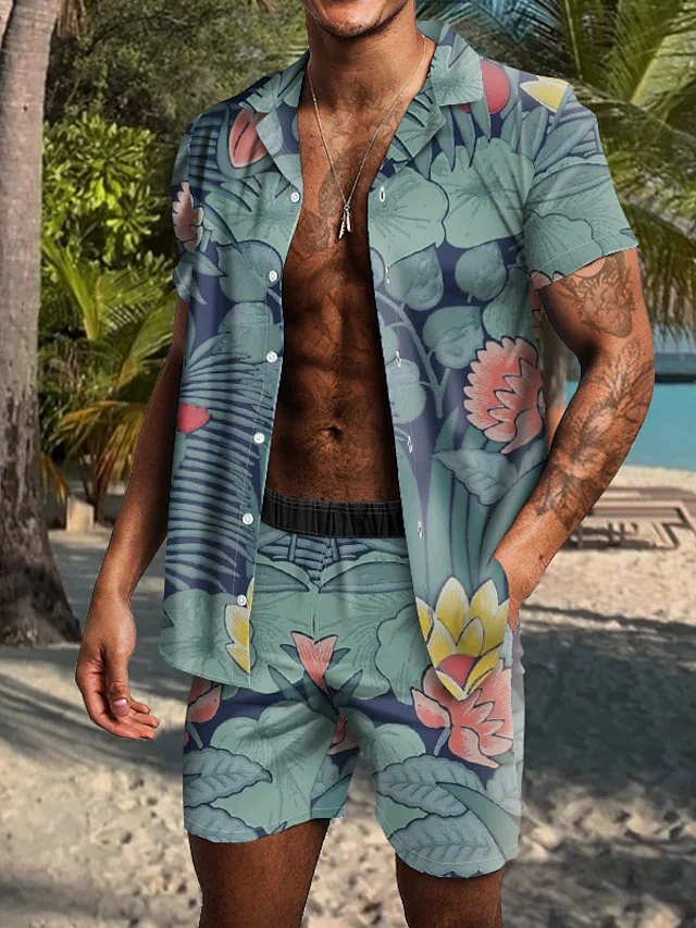 Summer set, trend shirt, style, with short sleeve, 3D