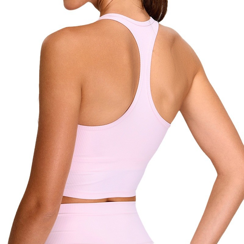 Ropa interior deportiva de hilo nuevo transfronterizo, tirantes para mujer, chaleco de yoga con espalda en forma de corredor, ropa de fitness ajustada