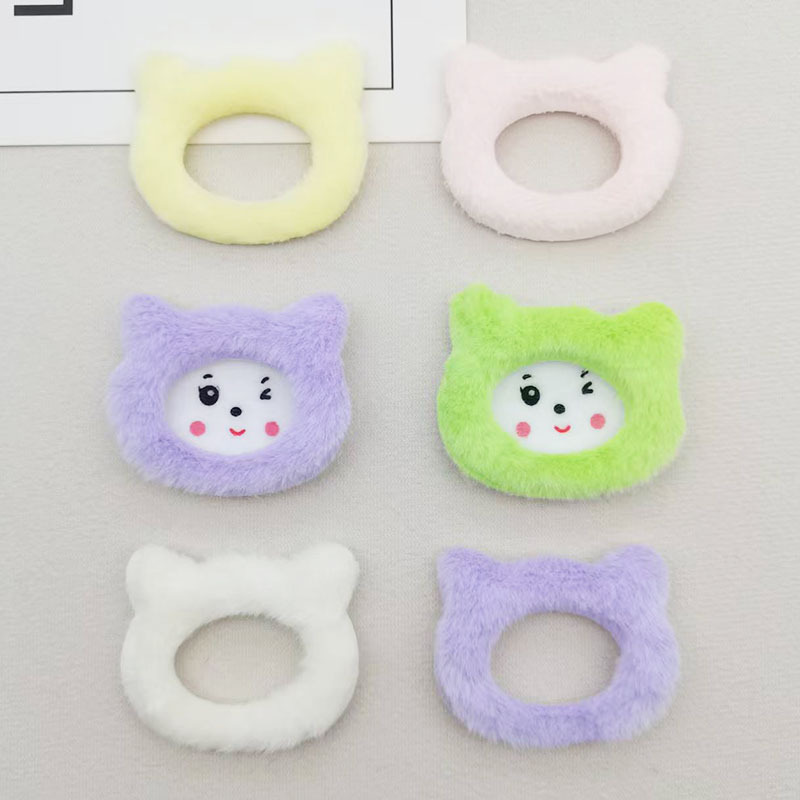 可爱毛绒猫咪头表情diy配件手作玩偶玩具儿童服装布艺装饰辅料