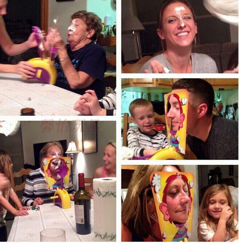 Juguete de máquina de pastel “cara de la abuela” viral en TikTok, divertido truco FAE, en stock