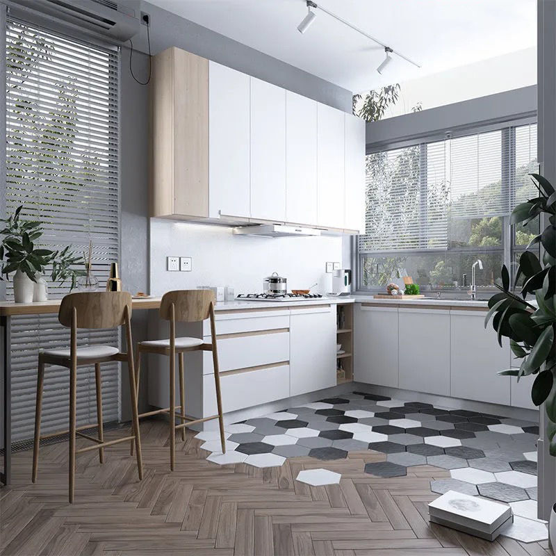 Custom-Made Blinds Without Drilling, Aluminum Alloy Blackout Waterproof Kitchen Bedroom Bathroom Hand-Pull Lift