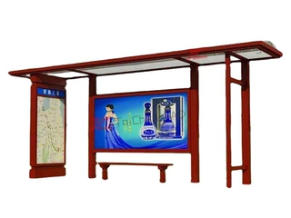 仿古公交站台仿古候车亭滚动换画灯箱站台公交站台生产厂家候车亭