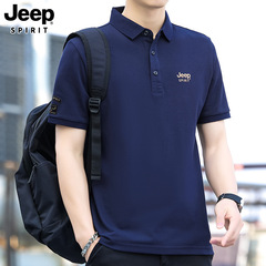JEEP SPIRIT メンズ 夏新作 半袖 ポロシャツ 若者・中年向け ビジネス シンプル ラペル Tシャツ コットン