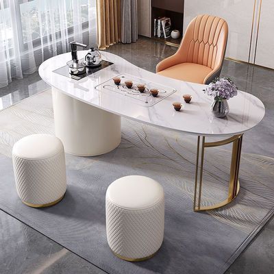 臥室小桌子輕奢岩板茶桌椅組合約小茶台創意功夫泡茶燒水辦公桌