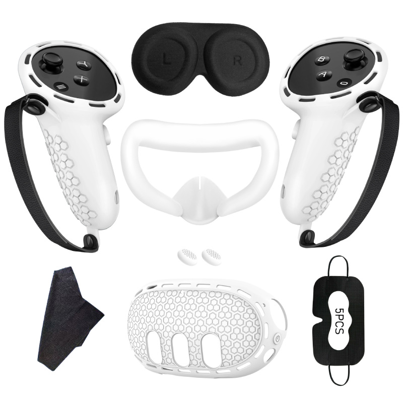Meta Quest 3シリコン保護セット7点セットVRアクセサリーハンドルカバー本体カバーシリコンマスクに適用|undefined