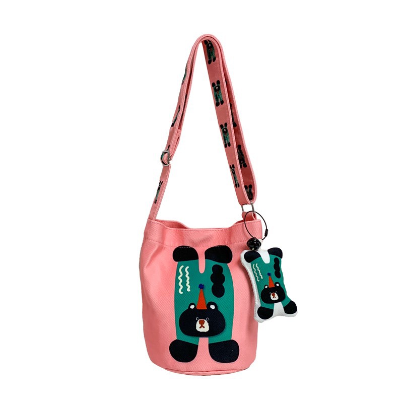 Caricatura encantadora bolsa de hombro de dos lados para niños y niñas, bolsas de cubo de agua para bebés, bolsas de cambio para niños de comercio exterior