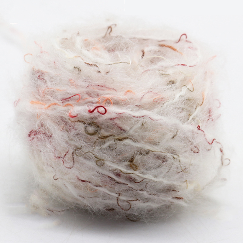 现货 1/4.8NM网红马海 78%腈纶 22%涤纶秋冬超柔超彩点马海毛纱线