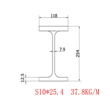 美标工字钢S10规格254*118*7.9*12.5每米重量零售价格