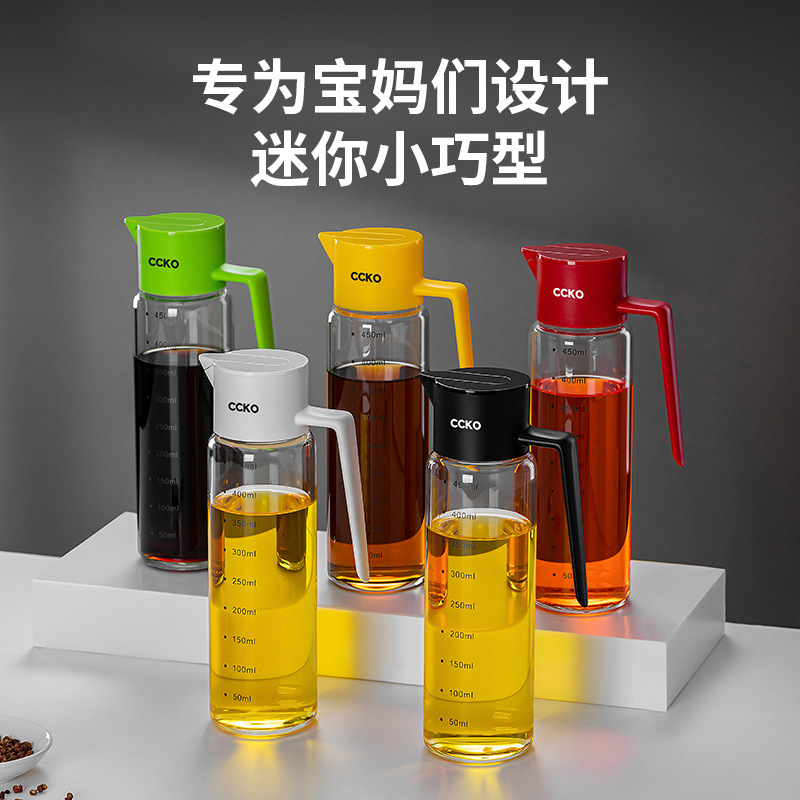 Automatic Open-Close Oil Bottle, Gravity-Powered Oil Dispenser, Household Oil Jar, Soy Sauce Bottle, Glass Seasoning Container, Oil-Vinegar Bottle, Seasoning & Vinegar Jars