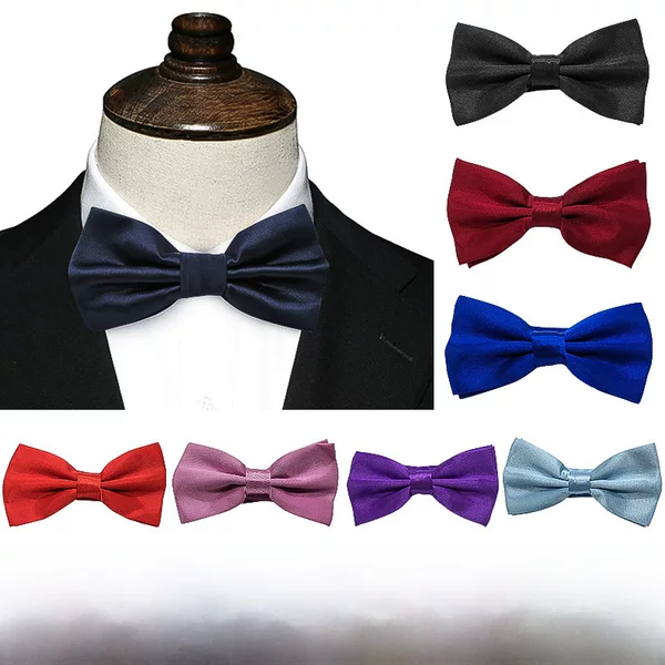 Host Pure Color Bows Men's Groom Wedding Groomsmen Suit Korean Style Shirt Bows Wedding Men's Bows