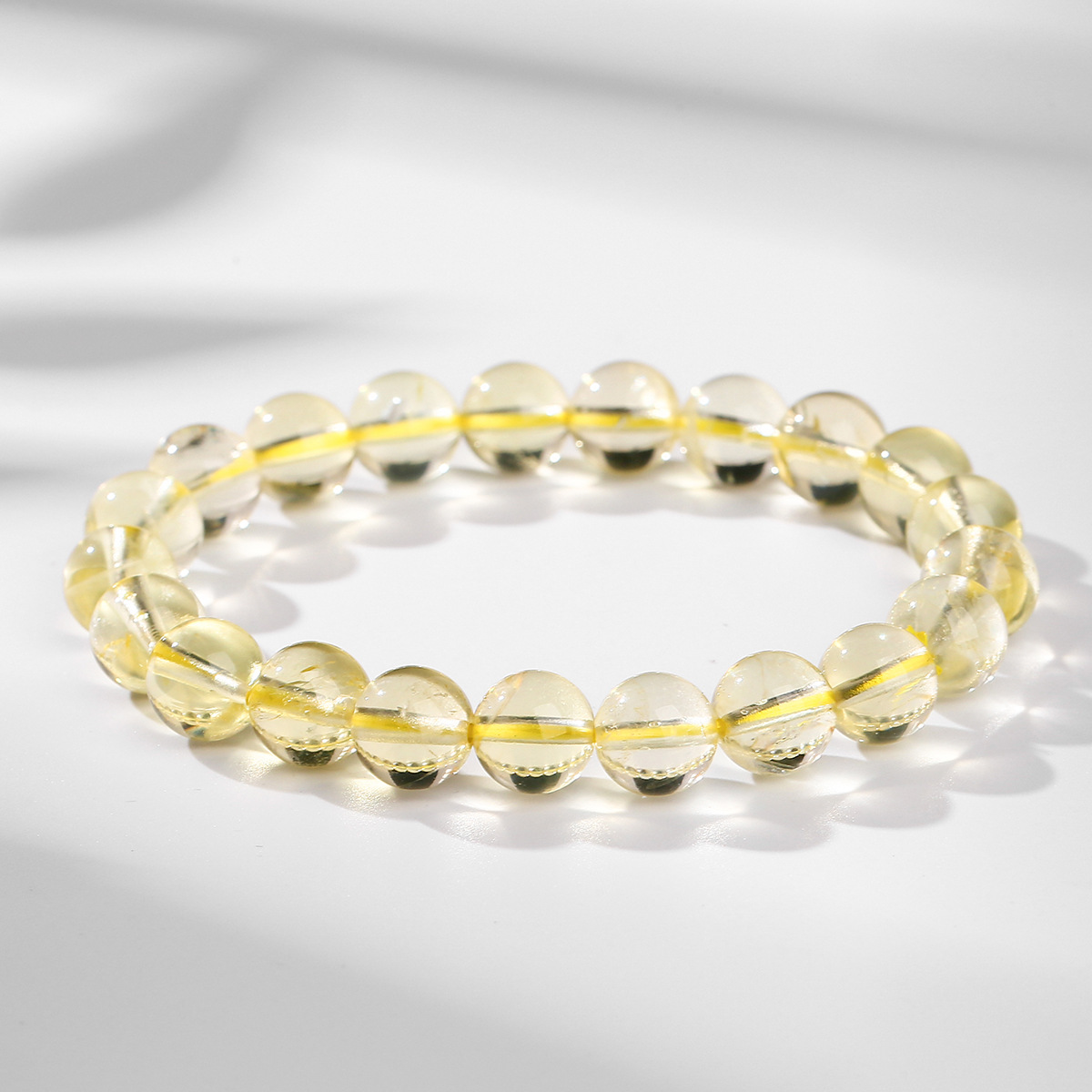 jingzhou jewelry 7a natural lemon crystal bracelet crystal transparent fashion crystal round beads gift bracelet wholesale