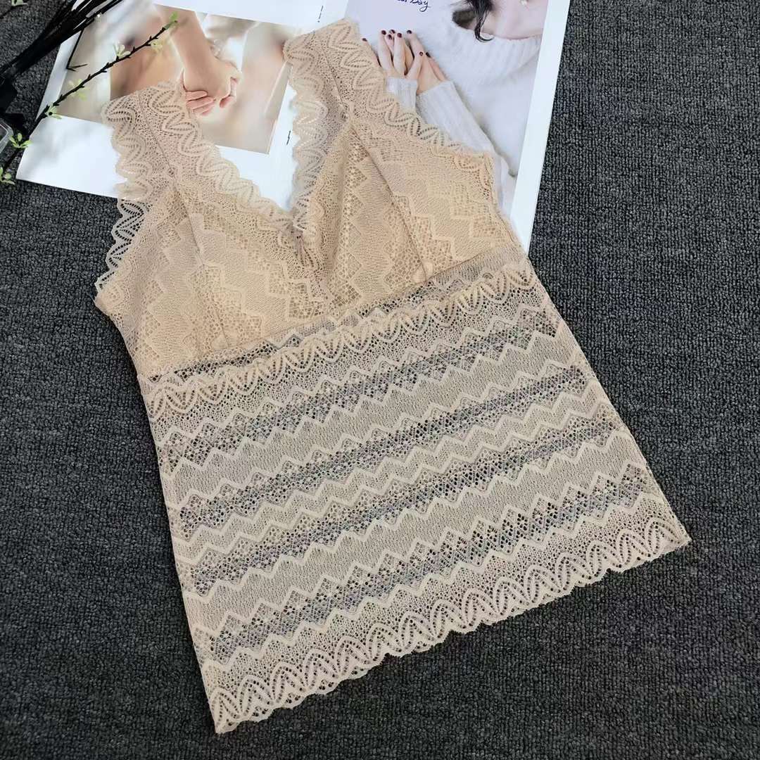 Nuevo encaje de alta calidad belleza espalda chaleco las mujeres inalámbrico sexy sujetador ropa interior deportiva al por mayor
