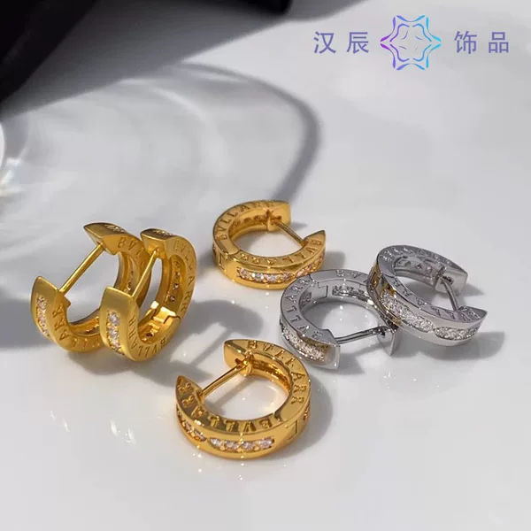 Diamond-Encrusted Circle Earrings for Men, Unique Plain Hoop Stainless Steel Accessories for Women, Versatile and Personalized Simple Jewelry, Men's Earrings