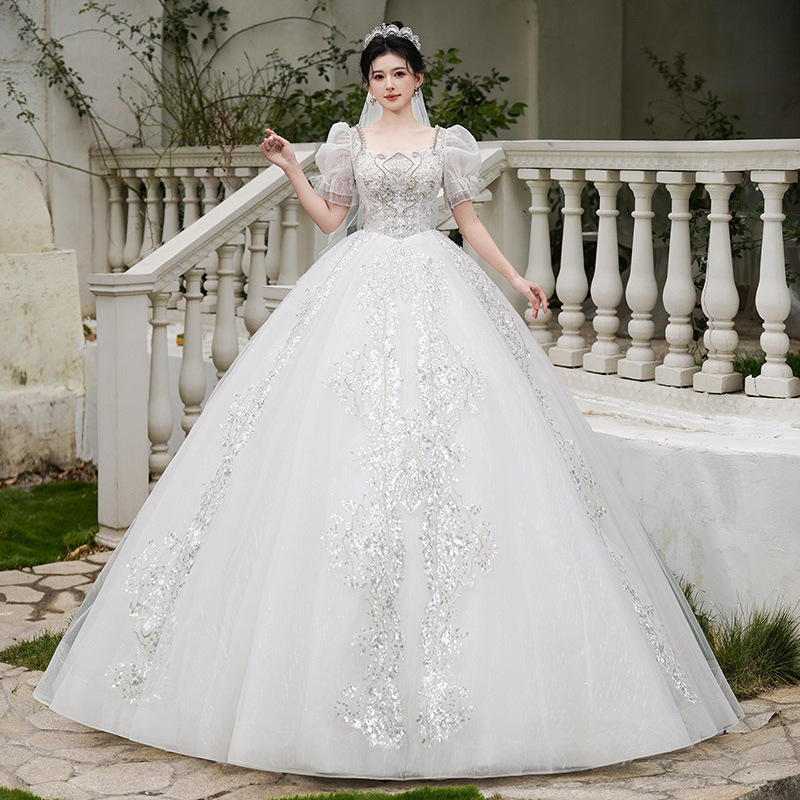 High-grade Wedding Dress 2025 New Bridal Main Yarn High-grade Texture Large Tail Pregnant Women's French Style Light Women's Small