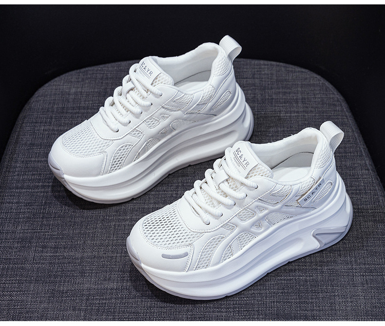 Giày sneaker nữ đế dày tăng chiều cao phong cách thể thao — M2852 be, M2852 xanh, M2852 vàng chi tiết 13