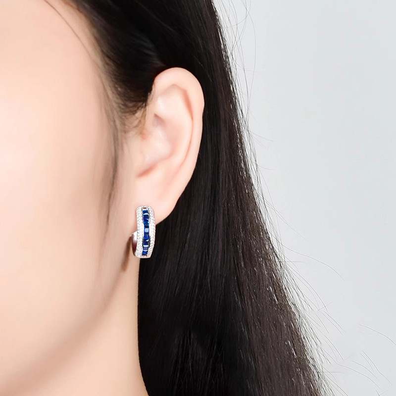 Orecchini a cerchio in zircone con raffinato design zaffiro_voghion.com