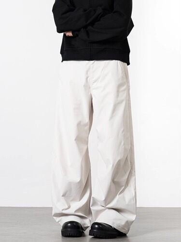 Minimalist American Street Style Bended Knife Straight Leg Loose High-end Casual Scythe Crease Suit Pants