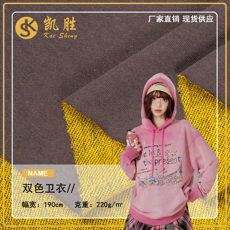 New Bv Same Trendy Brand Cvc Sweatshirt Polyester Non-Elastic Fish Scale Terry Cloth Two-Color Knitted Terry Sweatshirt Fabric